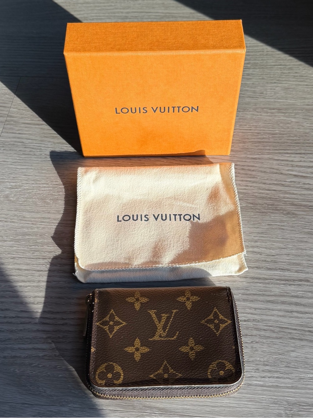Louis Vuitton Monogram Zipped Coin Card Holder Wallet Authentic 100% (Microchip)